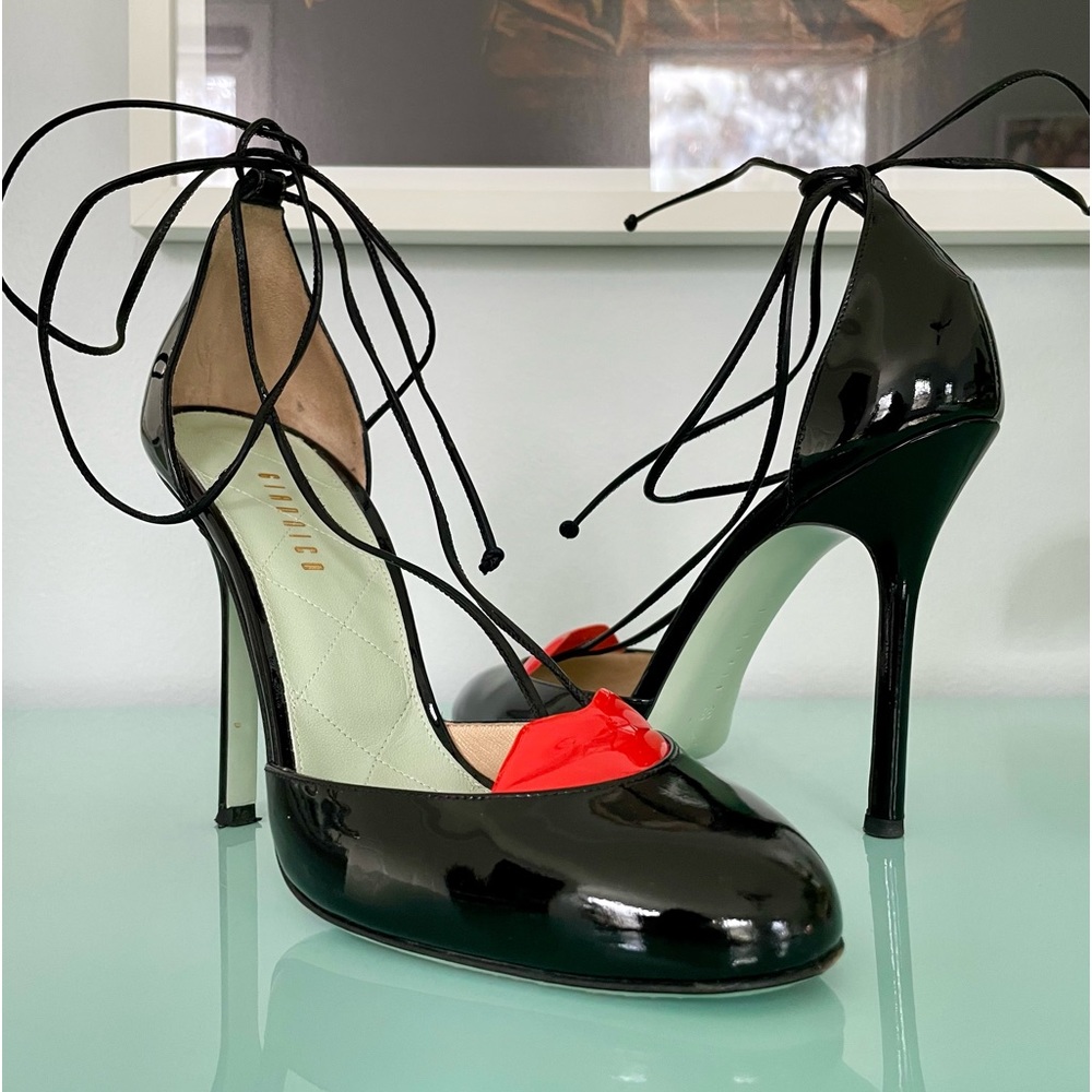 Giannico Lola Round Toe Patent Leather Stiletto